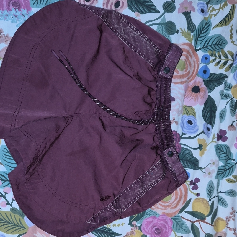Burgundy Free People Movement Shorts